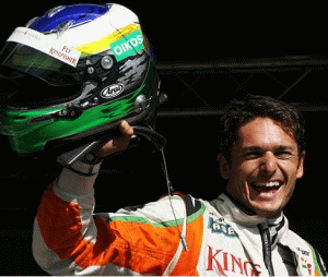 Giancarlo Fisichella finishes second in a thrilling race at the Belgian GP